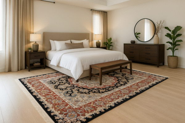 Hand-knotted Persian Tabriz Khatibi silk and wool rug with floral medallion, 60 Raj, 3 sqm