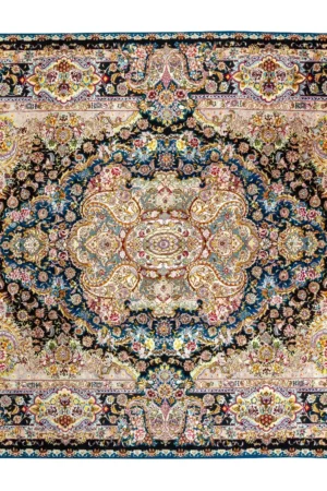 alt="Large hand-knotted Tabriz rug – Desert Radiance by Parsa Rugs, 60 Raj fine wool & silk"