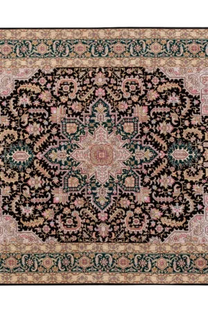 Pair of hand-knotted Persian Heris rugs from Tabriz, woven in fine wool and silk, 6 sqm each sold by Parsa Rugs.