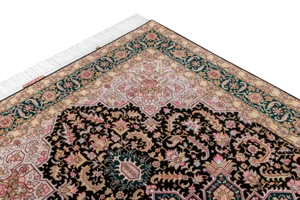 Pair of hand-knotted Persian Heris rugs from Tabriz, woven in fine wool and silk, 6 sqm each sold by Parsa Rugs.