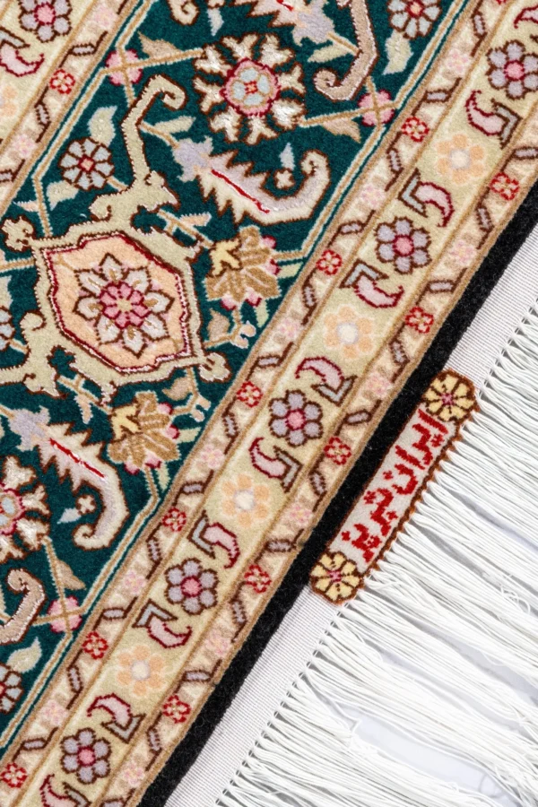 Pair of hand-knotted Persian Heris rugs from Tabriz, woven in fine wool and silk, 6 sqm each sold by Parsa Rugs.