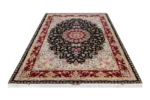 Tabriz Olia Persian rug, hand-knotted in Iran, burgundy & black by Parsa Rugs, fine wool & silk, 6 sqm