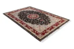 Tabriz Olia Persian rug, hand-knotted in Iran, burgundy & black by Parsa Rugs, fine wool & silk, 6 sqm