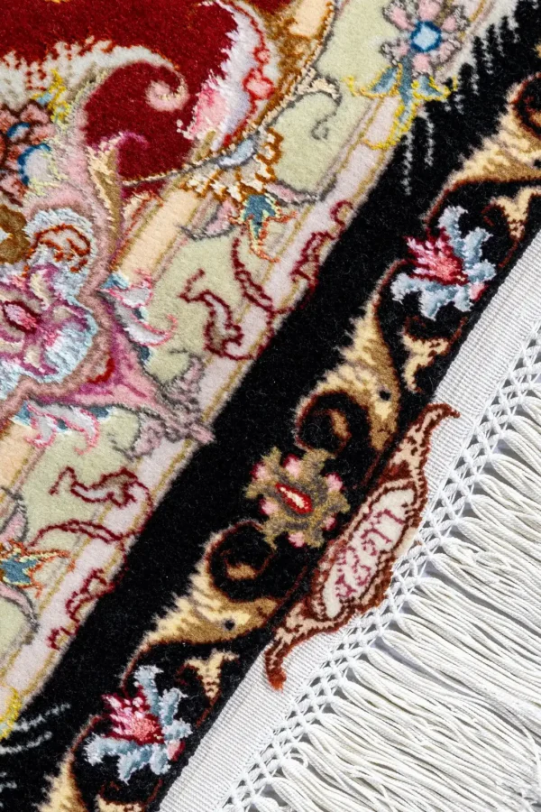 Tabriz Olia Persian rug, hand-knotted in Iran, burgundy & black by Parsa Rugs, fine wool & silk, 6 sqm