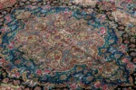 Persian hand-knotted Tabriz rug in 60 Raj quality, featuring Salaari's signature floral medallion design, crafted from fine wool and silk, measuring approximately 9 square meters – Azure Mirage by Parsa Rugs
