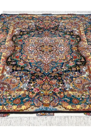 Iranian hand-knotted Tabriz rug by Salaari – fine wool and silk, 60 Raj, measuring 3 sqm