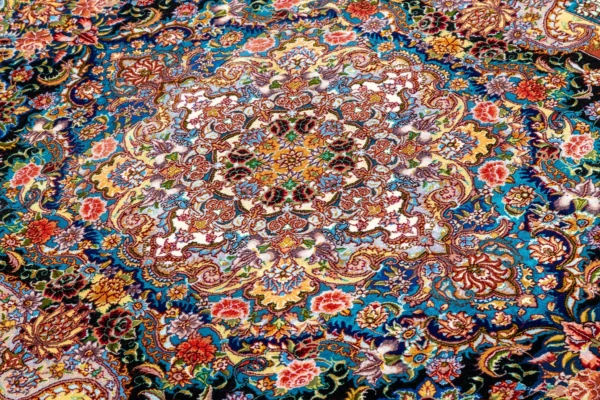 Iranian hand-knotted Tabriz rug by Salaari – fine wool and silk, 60 Raj, measuring 3 sqm