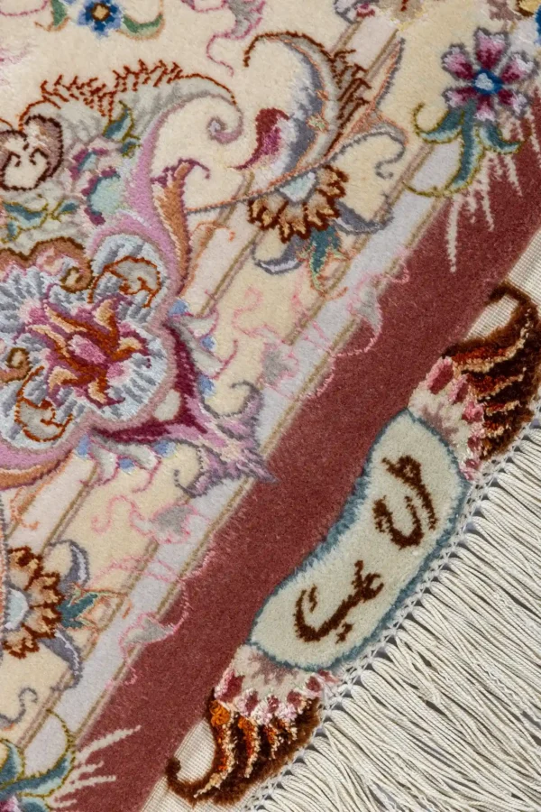 Twin set of hand-knotted Persian Olia rugs from Tabriz in terracotta and ivory tones – fine wool and silk on silk warp (6 sqm each) by Parsa Rugs.