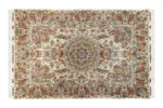 Twin hand-knotted Persian Tabriz Khatibi carpets with floral medallion on ivory background sold by Parsa Rugs
