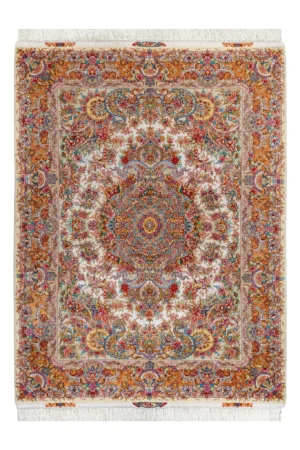 Hand-knotted Tabriz Khatibi Persian carpet in floral motif, 60 Raj, silk and fine wool, 3 sqm