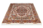 Hand-knotted Tabriz Khatibi Persian carpet in floral motif, 60 Raj, silk and fine wool, 3 sqm