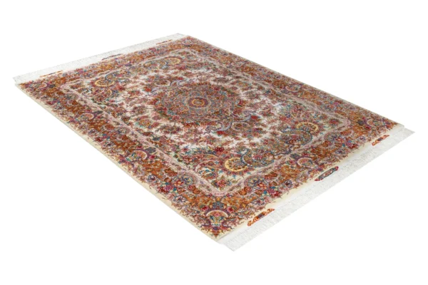 Hand-knotted Tabriz Khatibi Persian carpet in floral motif, 60 Raj, silk and fine wool, 3 sqm