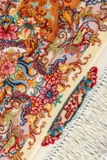 Hand-knotted Tabriz Khatibi Persian carpet in floral motif, 60 Raj, silk and fine wool, 3 sqm