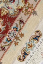 Persian hand-knotted Tabriz carpet 3 sqm, Hand-knotted on a silk warp with fine wool pile. Features silk in the floral motifs and the signature Khatibi design, fine rug with 55 Raj knot density (55 knots per 7 cm). A timeless collectible masterpiece handwoven in Tabriz.