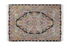 Twin hand-knotted Persian Tabriz carpets with Khatibi floral design, silk warp and wool pile, 55 Raj, 3 sqm each