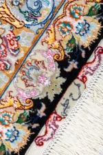 Twin hand-knotted Persian Tabriz carpets with Khatibi floral design, silk warp and wool pile, 55 Raj, 3 sqm each