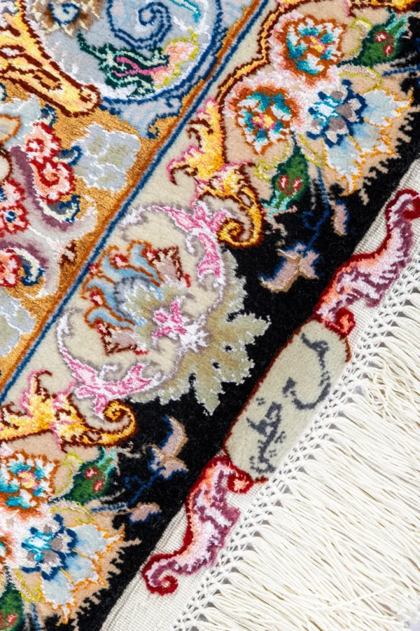 Twin hand-knotted Persian Tabriz carpets with Khatibi floral design, silk warp and wool pile, 55 Raj, 3 sqm each