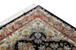 Hand-knotted Persian Tabriz Khatibi silk and wool rug with floral medallion, 60 Raj, 3 sqm