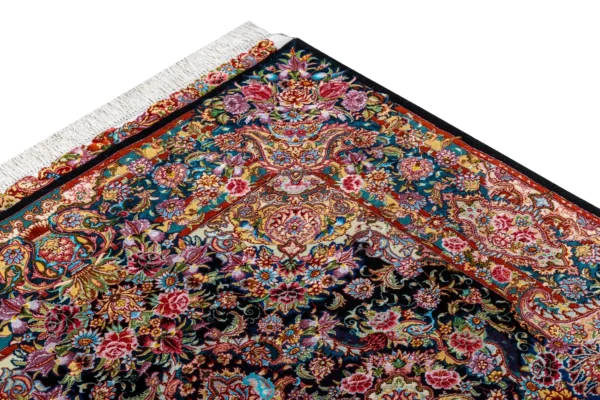 Midnight Garden -  Luxury  Hand-knotted Tabriz Rug - Image 6