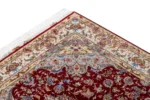Parsa Rugs Hand-knotted Persian Tabriz rug in Olia design, burgundy field with ivory border and floral medallion, 3 sqm fine wool and silk carpet