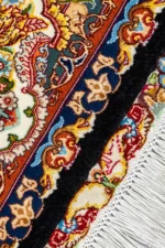 Pair of hand-knotted Persian Tabriz rugs in silk and wool with intricate Salaari floral motifs – approx. 6 sqm, 60 Raj knot density