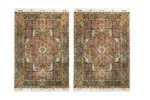 Tabriz Zaare Persian twin carpets, hand-knotted silk and wool, 65 Raj, pastel tones by Parsa Rugs