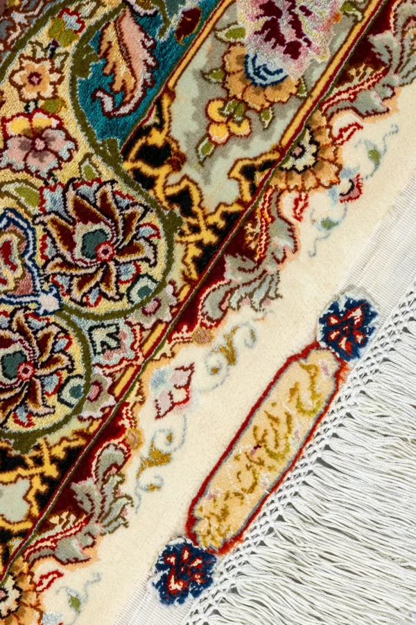 Tabriz Zaare Persian twin carpets, hand-knotted silk and wool, 65 Raj, pastel tones by Parsa Rugs