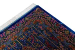 Qom silk carpet 80 Raj with lachak toranj design – hand-knotted Persian rug in blue, ruby, and gold – full natural silk by Parsa Rugs