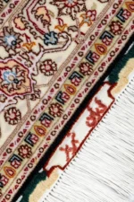 Hand-knotted Tabriz Heris rug in black and ivory with rose and pastel details, fine wool and silk accents, 3 sqm Parsa Rugs.