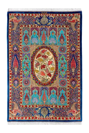 Hand-knotted Qom carpet in 100% silk, 80 Raj, 1.50 sqm – luxury Persian rug by Parsa Rugs