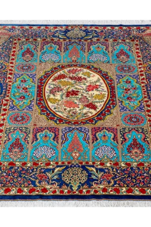 Hand-knotted Qom carpet in 100% silk, 80 Raj, 1.50 sqm – luxury Persian rug by Parsa Rugs