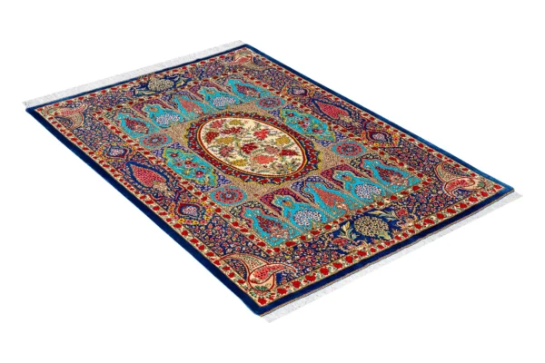 Hand-knotted Qom carpet in 100% silk, 80 Raj, 1.50 sqm – luxury Persian rug by Parsa Rugs