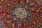 Qom Persian carpet in full natural silk, hand-knotted with 80 Raj , featuring a ruby red field and floral design sold by brand Parsa Rugs
