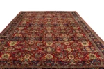 Antique Persian Meshkabad carpet 120 years old – hand-knotted wool on cotton, 4×3m in red floral design, rare collectible from