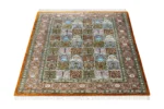 Handmade Persian silk rug Imperial Mosaic, Qom origin, fine knotted carpet