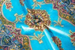 Sky Jewel Persian silk rug, Qom weaving, 80 Raj, signed Mirmehdi