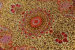 Queen’s Garden Persian rug, hand-knotted in Qom, pure silk, 80 Raj, signed Alipour