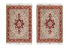 Royal Reflection – A Tabriz Twin Set, pair of Persian hand-knotted Heris carpets in fine wool and silk with high-grade cotton warp, 50 Raj density, each approx. 3 sqm.