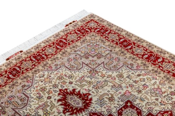 Royal Reflection – A Tabriz Twin Set, pair of Persian hand-knotted Heris carpets in fine wool and silk with high-grade cotton warp, 50 Raj density, each approx. 3 sqm.