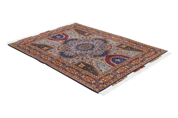Golden Minaret Persian Tabriz dome design rug – hand-knotted 50 Raj in fine wool and natural silk, 2.02 x 1.50 m (3 sqm) luxury collectible carpet by Parsa Rugs