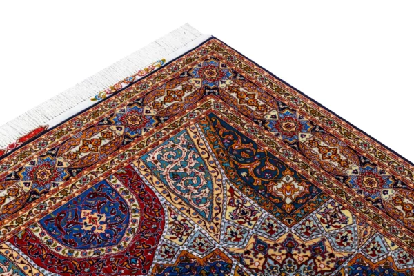 Golden Minaret Persian Tabriz dome design rug – hand-knotted 50 Raj in fine wool and natural silk, 2.02 x 1.50 m (3 sqm) luxury collectible carpet by Parsa Rugs