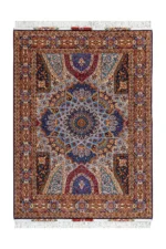 Golden Minaret Persian Tabriz dome design rug – hand-knotted 50 Raj in fine wool and natural silk, 2.02 x 1.50 m (3 sqm) luxury collectible carpet by Parsa Rugs
