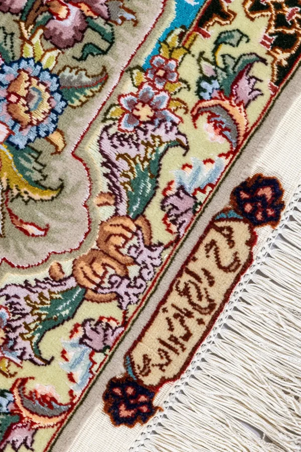 Mosaic Tales Tabriz Persian rug – hand-knotted 55 Raj panel design in fine wool and natural silk on silk warp, 3.09 x 2 m (6.18 sqm) luxury collectible by Parsa Rugs