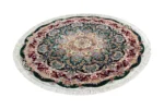 Royal Halo round Persian Tabriz rug – hand-knotted 55 Raj silk and wool carpet, 1.5 m, luxury collectible art piece by Parsa Rugs
