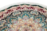 Royal Halo round Persian Tabriz rug – hand-knotted 55 Raj silk and wool carpet, 1.5 m, luxury collectible art piece by Parsa Rugs